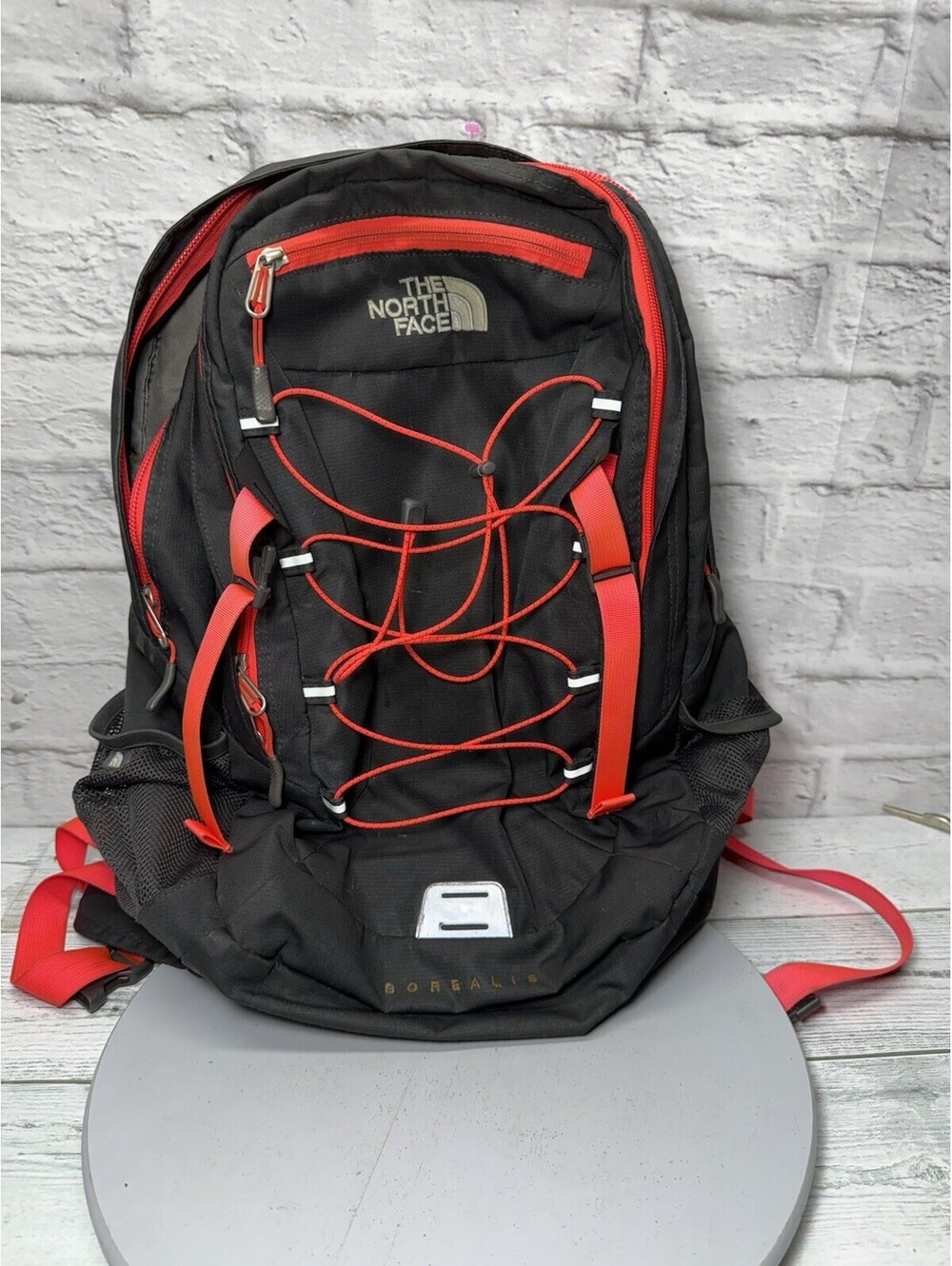 The North Face Borealis Backpack Black,Orange, Travel, Hiking, Pre-Owned